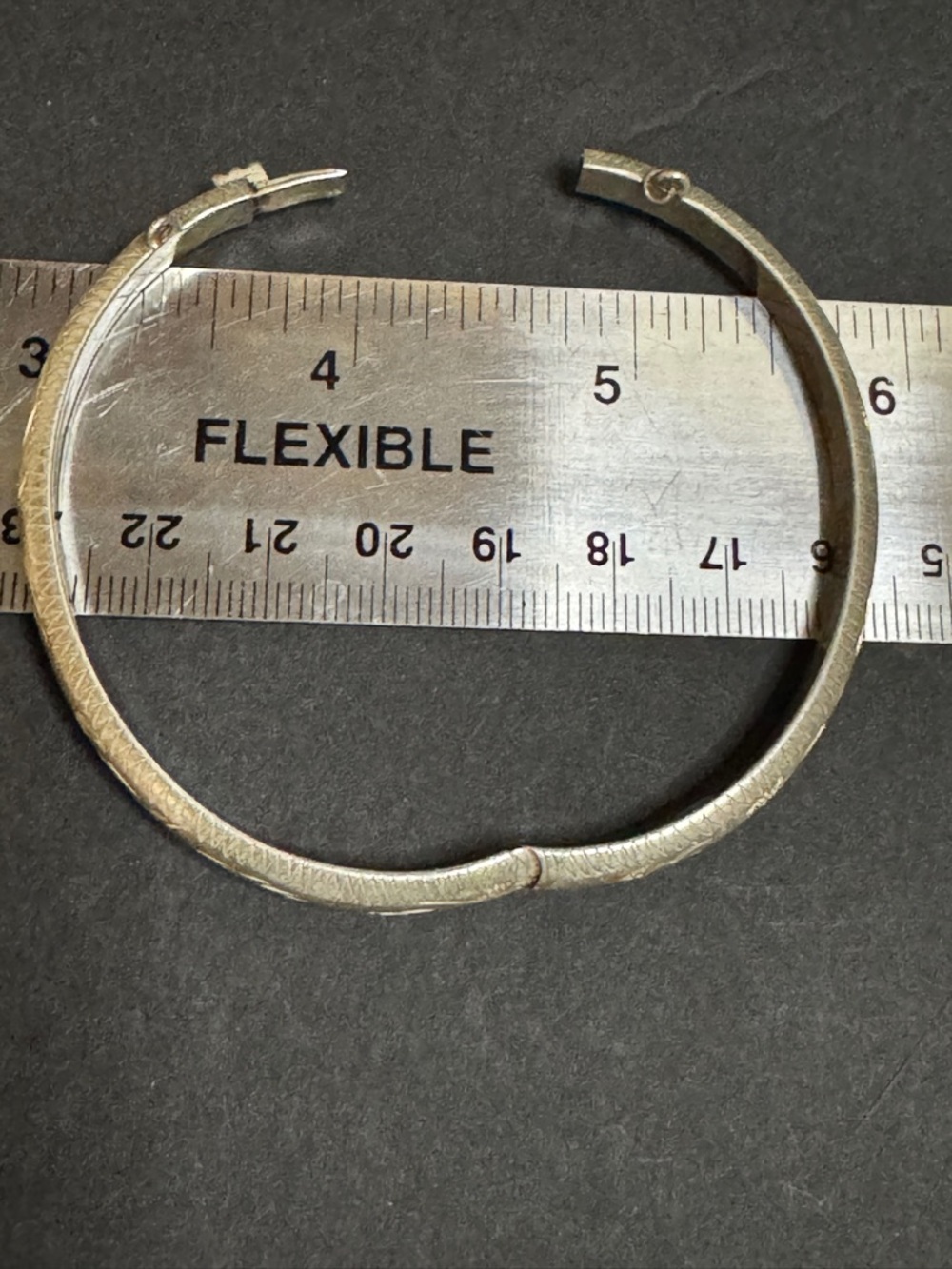 Sterling Silver Textured Hinged Bangle Bracelet